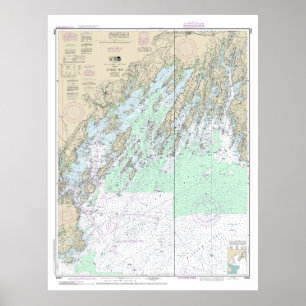 Poster Carte marine Casco Bay 13290