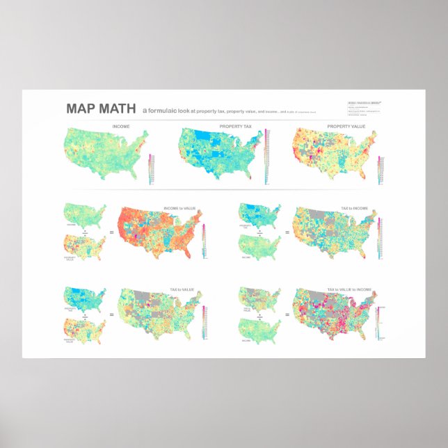 Poster Carte Math : Etats-Unis de Ratios (Devant)