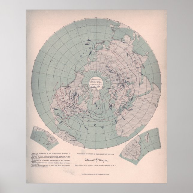 Poster Carte météorologique historique (Devant)