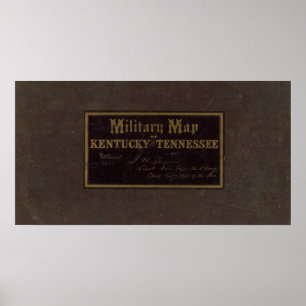 Poster Carte militaire du Kentucky, Tennessee