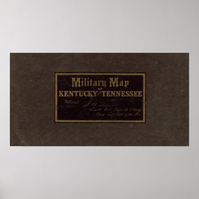 Poster Carte militaire du Kentucky, Tennessee (Devant)
