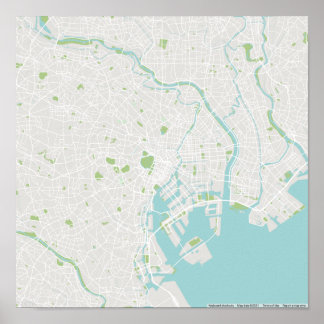 Poster Carte minimaliste de Tokyo