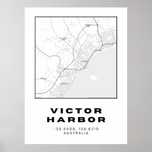 Poster Carte minimaliste du port Victor avec coordonnées