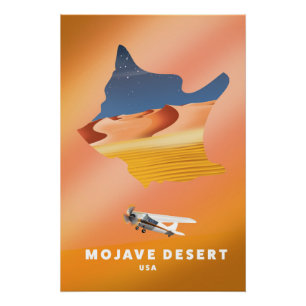 Poster Carte Mojave Desert USA