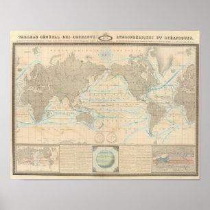 Poster Carte mondiale du climat