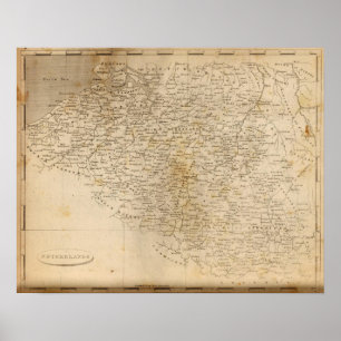 Poster Carte néerlandaise par Arrowsmith