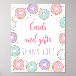 Poster Carte or rose Donut & Cadeaux Signal d'anniversair