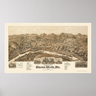 Poster Carte panoramique de Buena Vista, VA - 1891