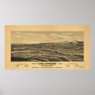 Poster Carte panoramique de Los Angeles California
