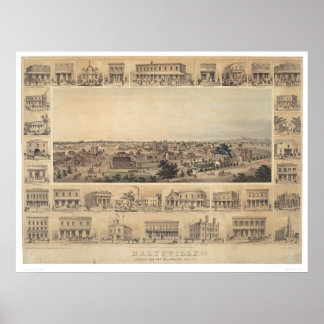 Poster Carte panoramique de Marysville, Californie (2505A