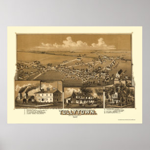 Poster Carte panoramique de Tullytown, Pennsylvanie - 188