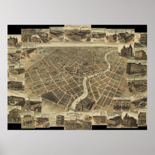 Poster Carte panoramique des yeux des oiseaux de Chatham,