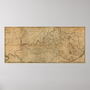 Poster Carte panoramique du KentuckyKentucky