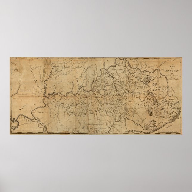 Poster Carte panoramique du KentuckyKentucky (Devant)