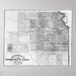 Poster Carte panoramique KansasKansas