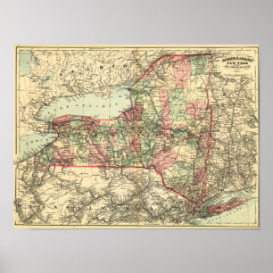 Poster Carte panoramique New YorkNew York