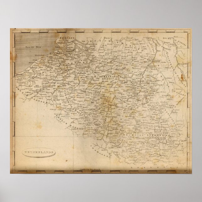 Poster Carte Pays-Bas par Arrowsmith (Devant)