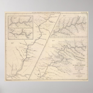Poster Carte, pendant le dessus de l'Uruguay