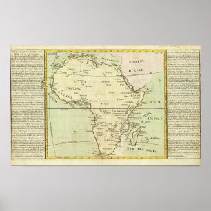 Poster Carte physique de l'Afrique