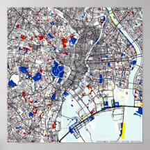 Carte Piet Mondrian de Tokyo
