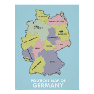 Poster Carte politique de l'Allemagne
