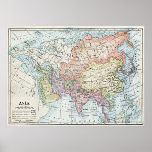 Poster Carte politique de l'Asie (1916)