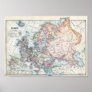Poster Carte politique de l'Europe (1916)