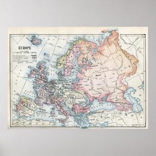 Poster Carte politique de l'Europe (1916)