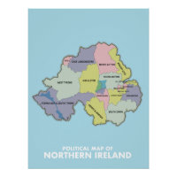 Carte Politique De L'Irlande Du Nord.