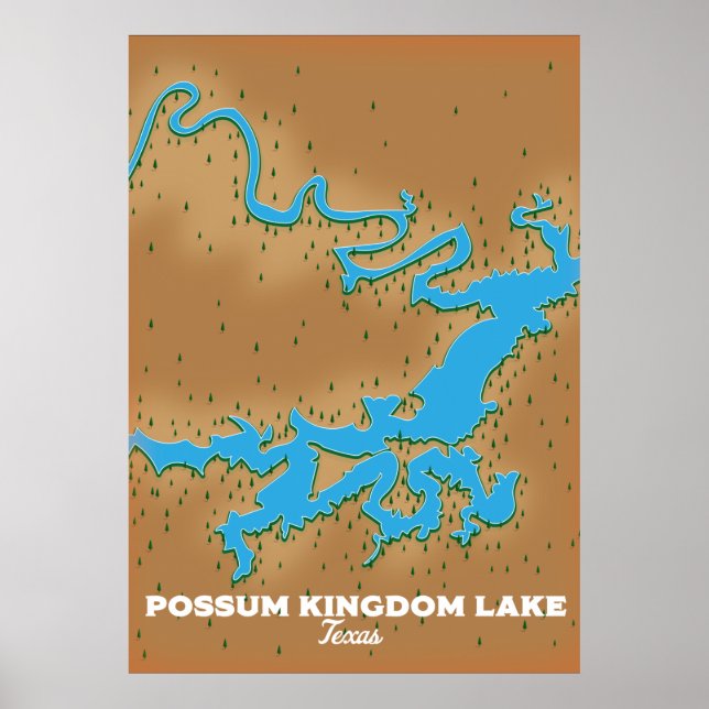Poster Carte Possum Kingdom Texas (Devant)