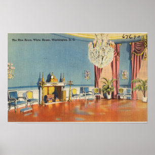 Poster Carte postale ancienne, le salon bleu de la Maison