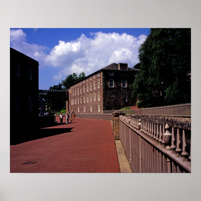Poster Carte postale de la filature de coton à New Lanark (Devant)