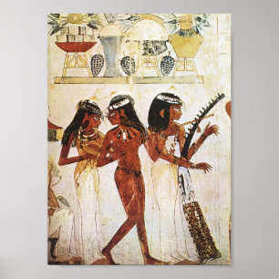 Poster Carte postale des musiciennes égyptiennes