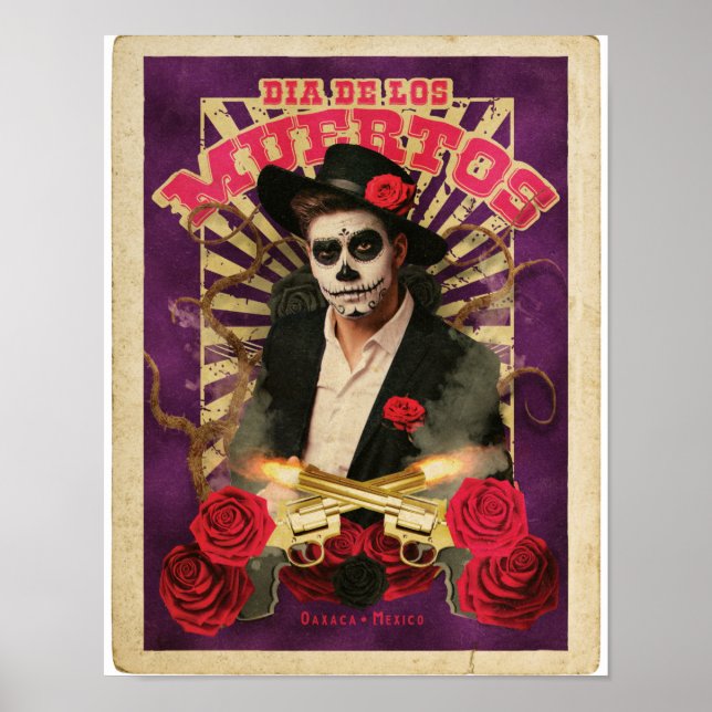 Poster Carte Postale Dia De Muertos Sugar Skull (Devant)