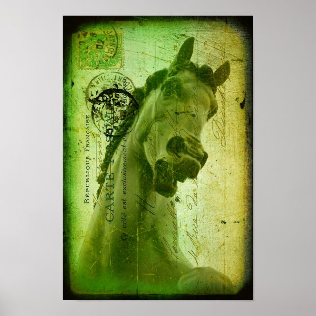 Poster Carte Postale Grunge Horse (Devant)