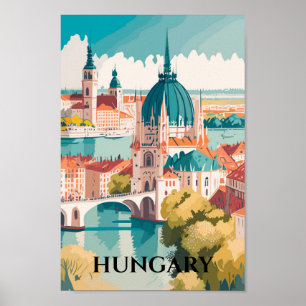 Poster Carte postale Hongrie célèbre Travel Place