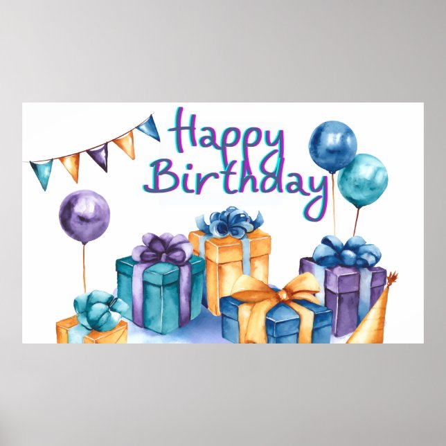 Poster Carte postale Joyeuse Anniversaire (Devant)