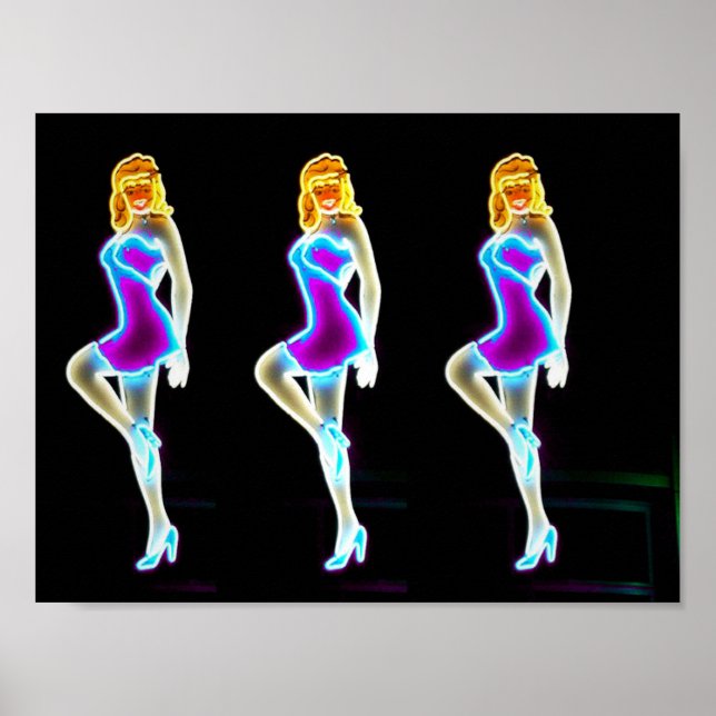 Poster Carte postale Neon Showgirls Vegas Neon Museum (Devant)