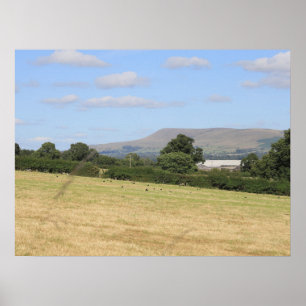 Poster Carte postale Pendle Hill Lancashire