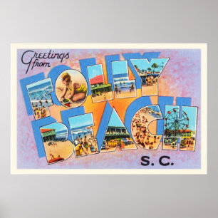 Poster Carte postale vintage de Sc de la Caroline du Sud