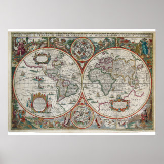 Poster Carte précoce, couleur extraordinaire et peinture,