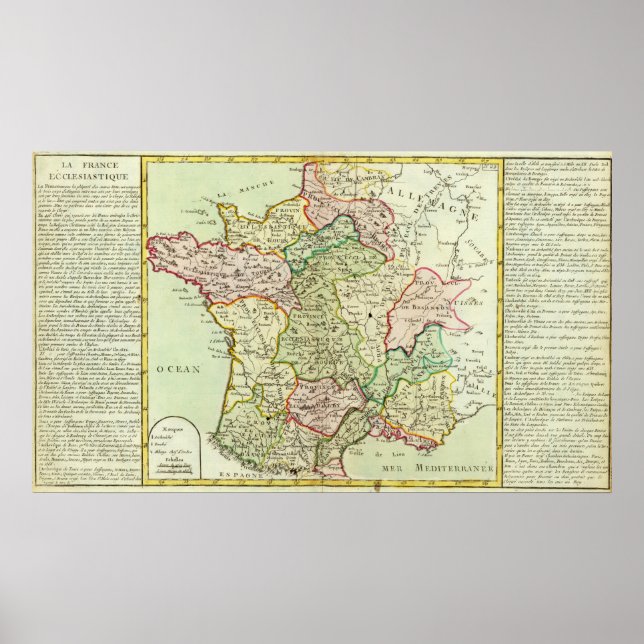 Poster Carte religieuse de France (Devant)