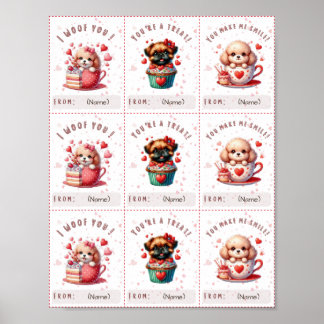 Poster Carte Saint Valentin en classe mignonne imprimable