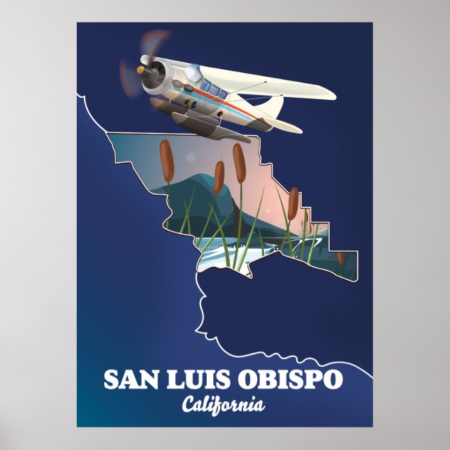 Poster Carte San luis obispo California (Devant)