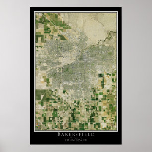 Poster Carte satellite Bakersfield California