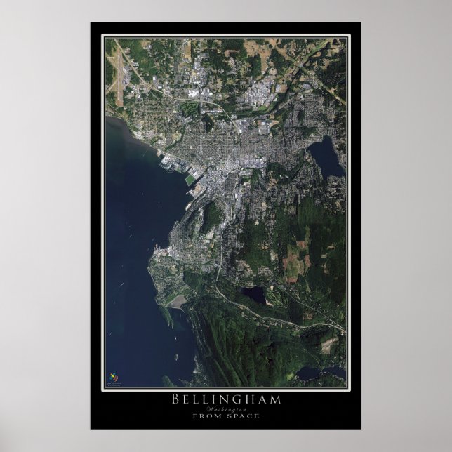 Poster Carte satellite de Bellingham Washington (Devant)