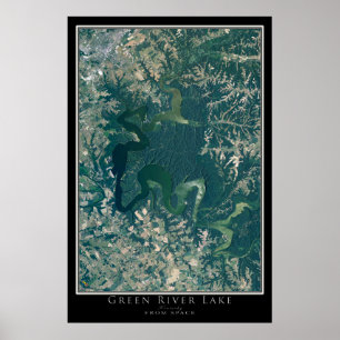 Poster Carte satellite de Green River Lake Kentucky