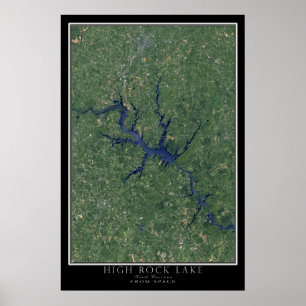 Poster Carte satellite de High Rock Lake North Carolina