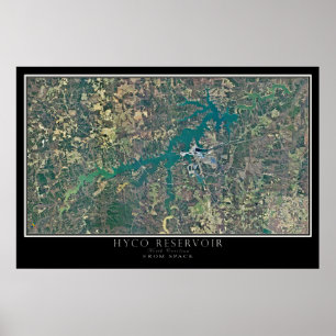 Poster Carte satellite de Hyco Lake North Carolina