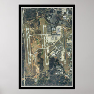 Poster Carte satellite de l'aéroport international Charlo